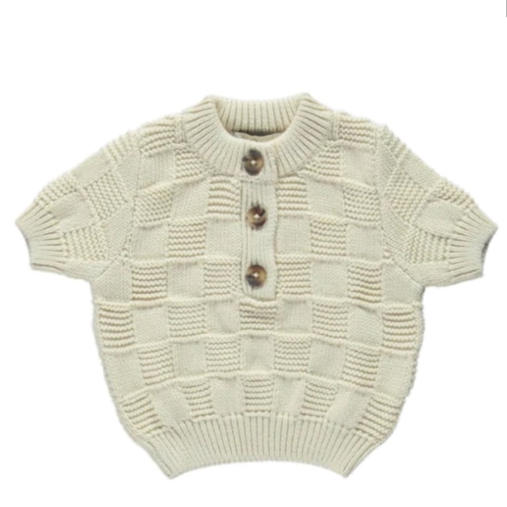 NEW BEBE ORGANIC KARL KNIT SHIRT NATURAL Size: 12 M